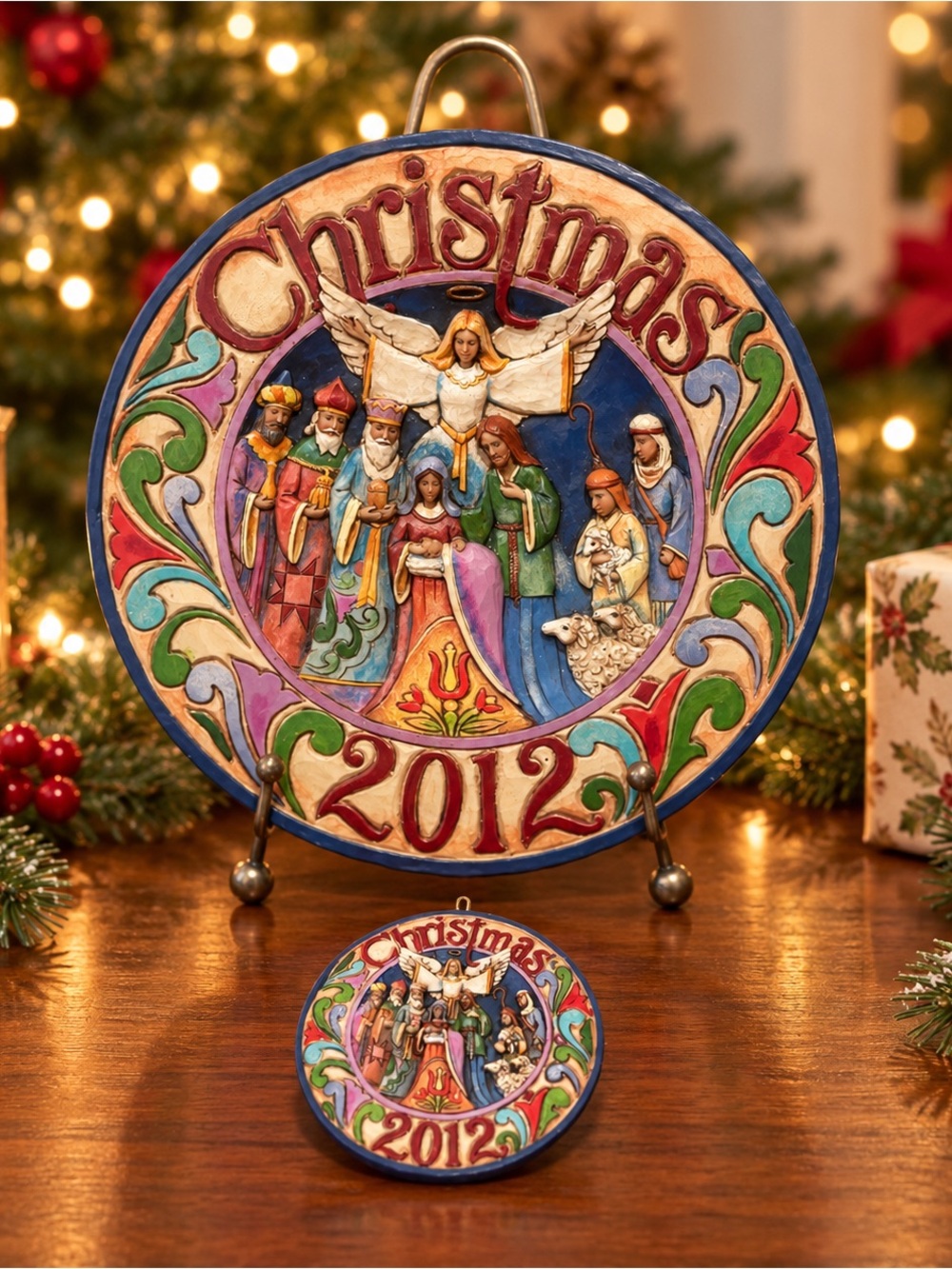 Jim Shore “Behold Your King!” 2012 Plate 4027764 & Ornament 4027765 Set Retired